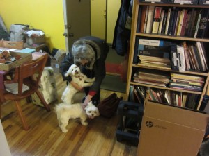 The girls greet Mom with joy!