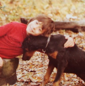 Delilah and my brother, comforting each other.